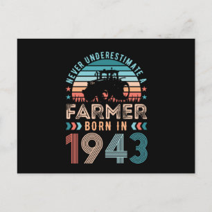 Cartão Postal Agricultor nascido em 1943 Presente de Aniversário