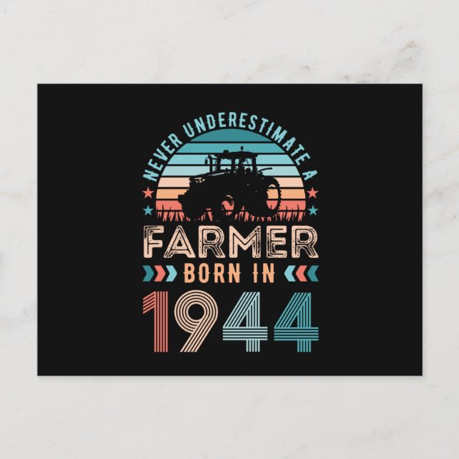 Cartão Postal Agricultor nascido em 1944 Presente de 80º Anivers (Frente)