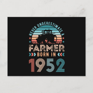 Cartão Postal Agricultor nascido em 1952 Presente de 70º Anivers