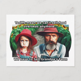 Cartão Postal Agricultores tristes com tarifas incorretas