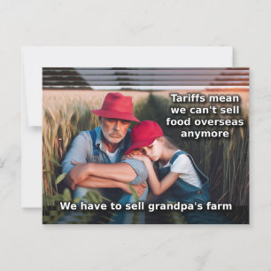 Cartão Postal Agricultores tristes - tarifas - vendendo fazenda 