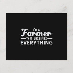 Cartão Postal Agricultura fazenda Agricultora Funny Trator Gift