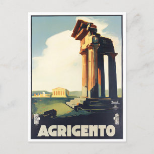 Cartão Postal Agrigento Itália viagem vintage