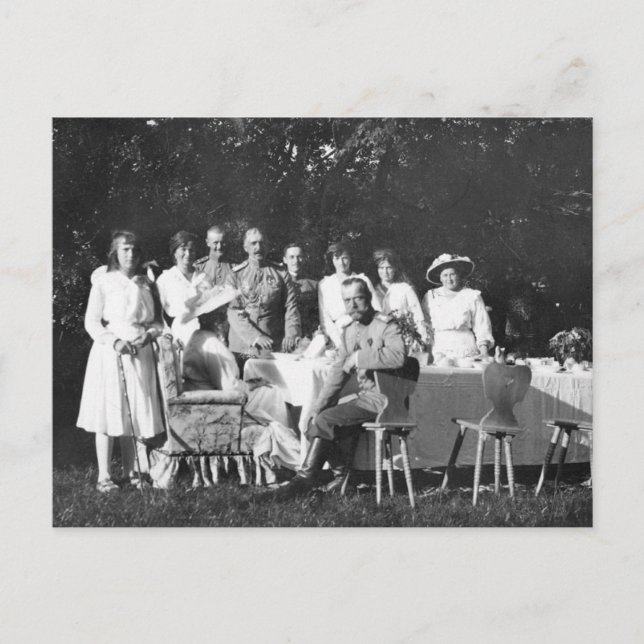 Cartão Postal Agrupamento familiar czar Nicolas da Rússia, Roman (Frente)