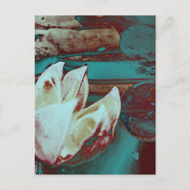 Cartão Postal Água Artística Lilly em Vermelho e Azul (Frente)