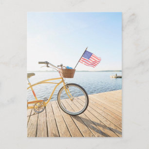 Cartão Postal Água Bicicleta Pelo lago