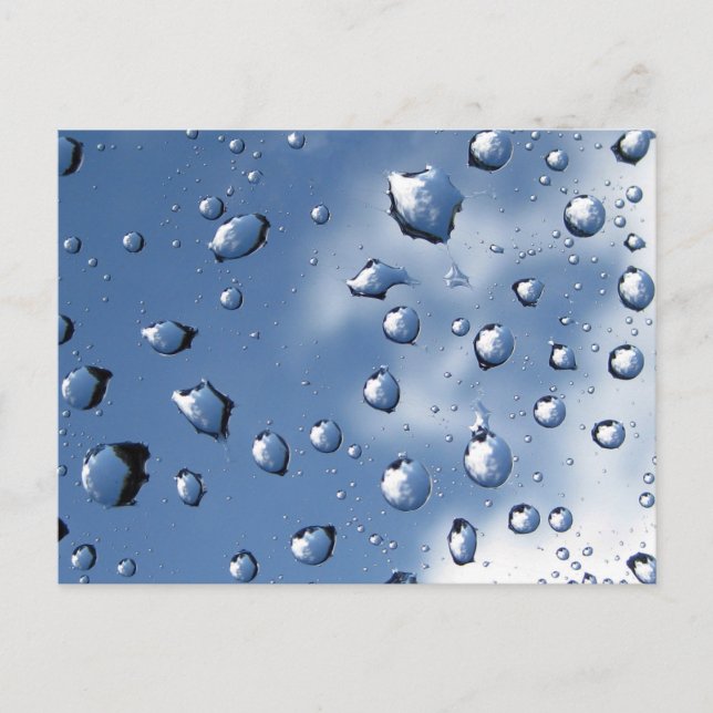 Cartão Postal Água cai na aranha contra o céu azul (Frente)