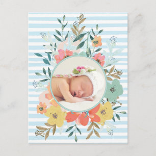 Cartão Postal Água colorida floral personalizada foto 