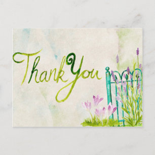 Cartão Postal Água de Lavanda Agradecimento Aquarela