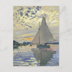 Cartão Postal Água do barco Monet navegando no Le-Petit-Gennevi