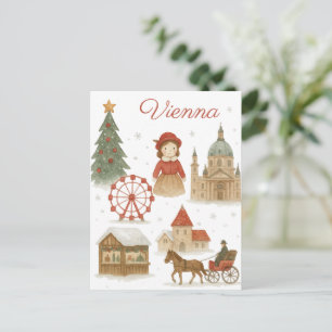 Cartão Postal Água-forte de Natal de Viena – Áustria Inverno Aco