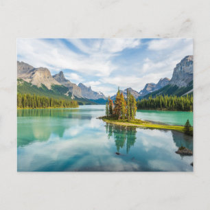Cartão Postal Água Lago Maligne, Parque Nacional Jasper, Canad