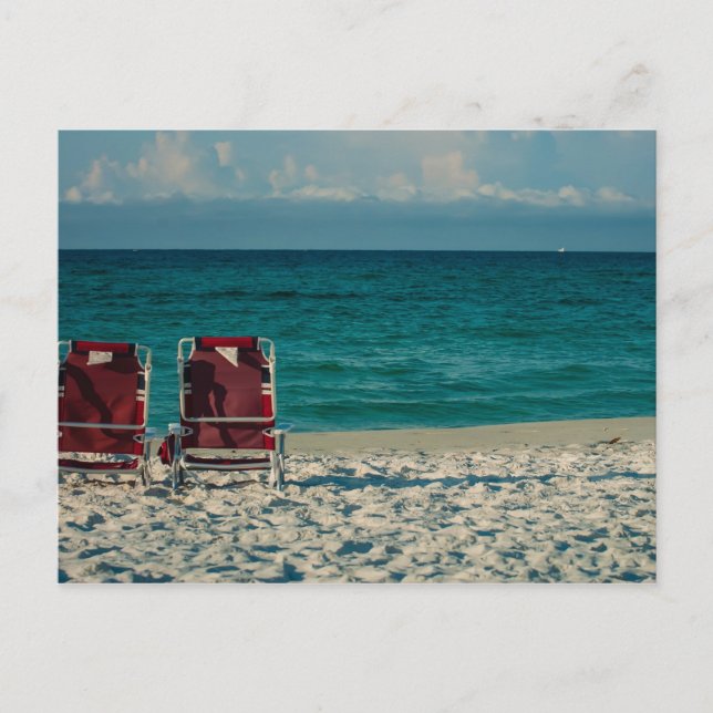 Cartão Postal água límpida da Flórida na praia (Frente)
