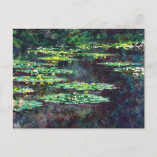 Cartão Postal Água, lírios Claude Monet legal, velho, mestre, 
