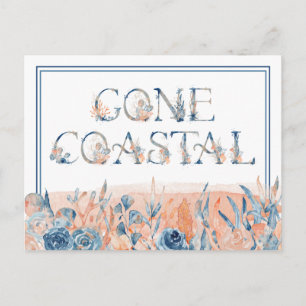 Cartão Postal Água-marinha Coral Azul Costeiro Já Nos Mudámos Po