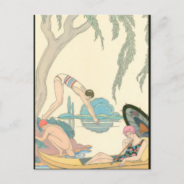 Cartão Postal Água por George Barbier 1913 (Frente)