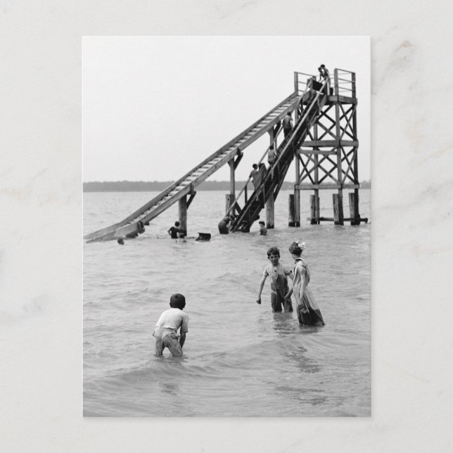 Cartão Postal Água Toboggan, Ilha do Branco, MI 1903 (Frente)