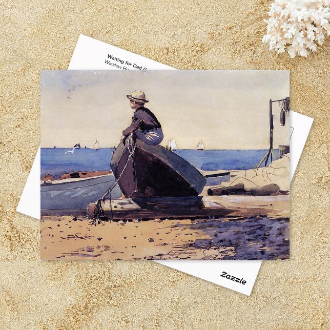 Cartão Postal Aguardando Pai Winslow Homer (Criador carregado)