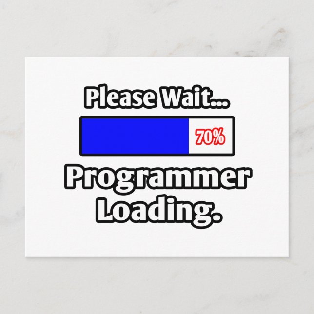 Cartão Postal Aguarde...Programador Carregando (Frente)