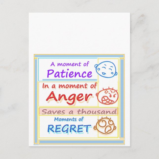 Cartão Postal Aguarde um MOMENTO e Reflita (Frente)