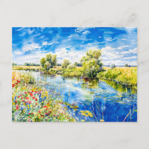 Cartão Postal Águas Tranquilas em Primavera Havelland Watercolor
