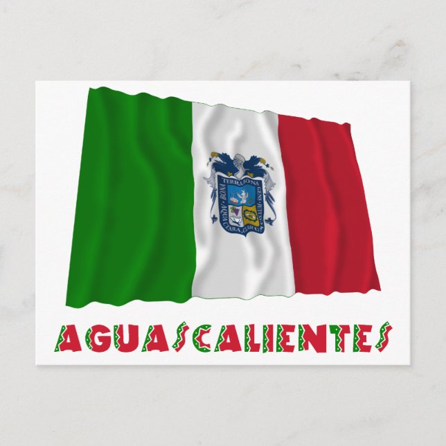 Cartão Postal Aguascalientes acenando bandeira não oficial (Frente)