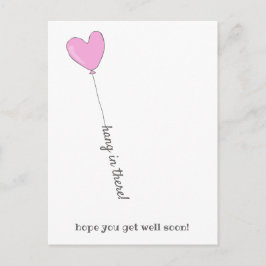 Cartão Postal Aguente firme! - Balão Rosa Fofo - Seja Saudável e