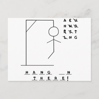 Cartão Postal "Aguente Lá!" Jogo Hangman