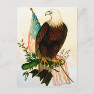 Cartão Postal Águia caída com bandeira