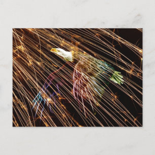 Cartão Postal Águia caida nos fogos de artifício
