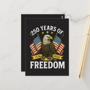 Cartão Postal Águia Careca 250 Anos de Liberdade 1776 2026