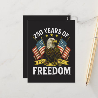 Cartão Postal Águia Careca 250 Anos de Liberdade 1776 2026