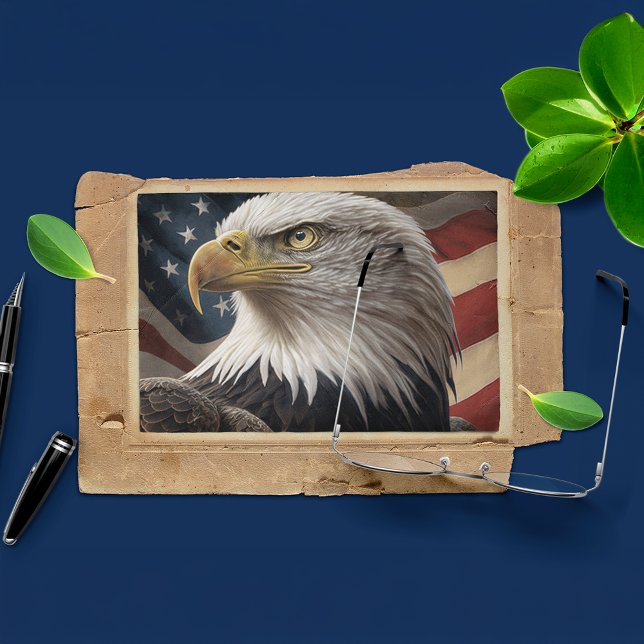 Cartão Postal Águia e bandeira americana (Criador carregado)