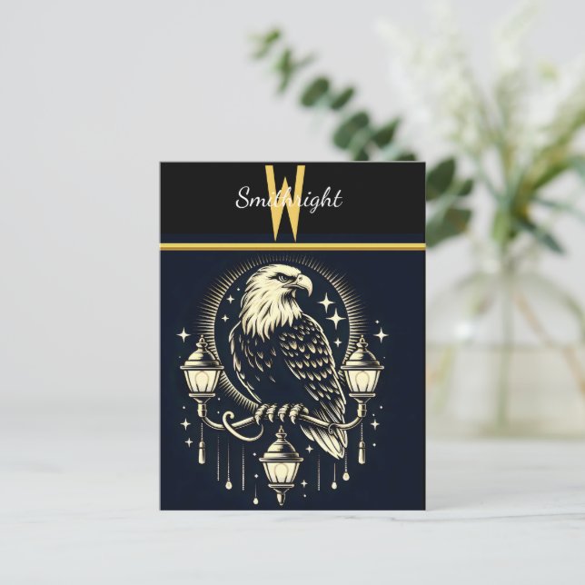 Cartão Postal Águia Emitida Em Luzes De Streetlight (Em pé/Frente)
