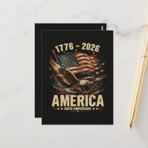 Cartão Postal Águia Patriótica do 250º Aniversário da América