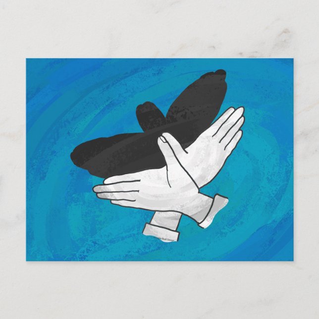 Cartão Postal Águia Sombra em Azul (Frente)