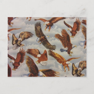Cartão Postal Águias Baldas em Voo