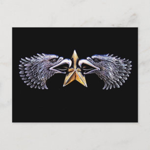 Cartão Postal Águias-prateadas com cartão-postal estrela Dourado