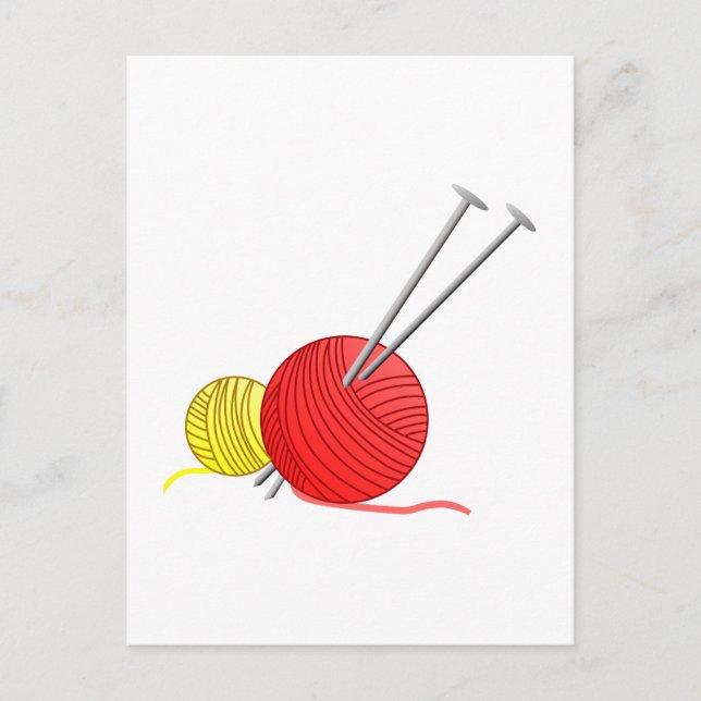 Cartão Postal Agulha e Yarn (Frente)