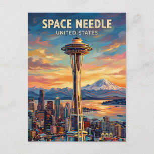 Cartão Postal Agulha Espacial Estado de Washington