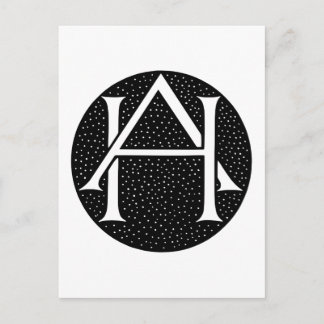 Cartão Postal AH Monograma para as iniciais/letras AH.