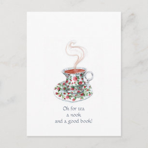 Cartão Postal Ah, um chá, um cantinho e um bom livro!