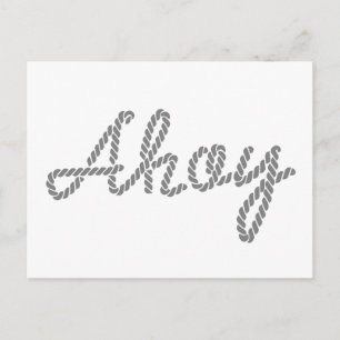 Cartão Postal Ahoy feito de Rope