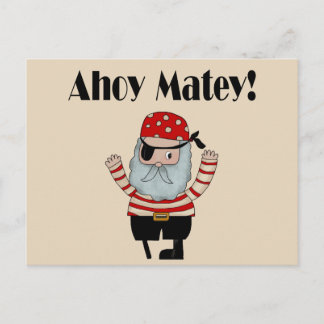 Cartão Postal Ahoy Matey Pirate