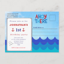 Ahoy There Nautical Theme 1st Birthday Party  Post