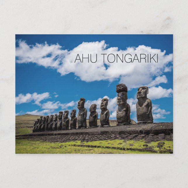 Cartão Postal Ahu Tongariki, Rapa Nui, Ilha da Páscoa (Frente)