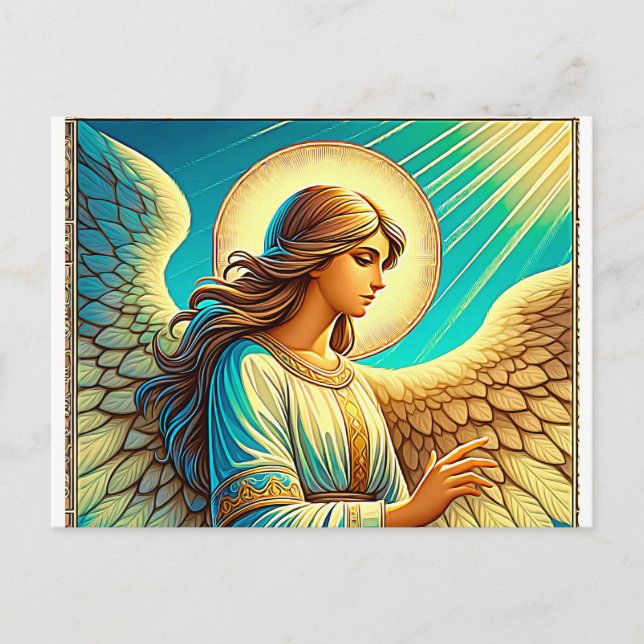 Cartão Postal AI Belo Efeito Expressionista de Anjo (Frente)