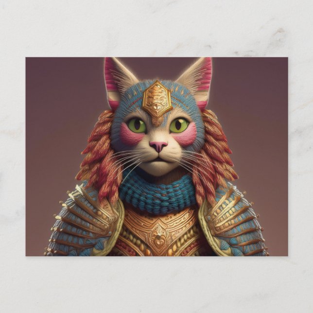 Cartão Postal AI Yarn Cat (Frente)