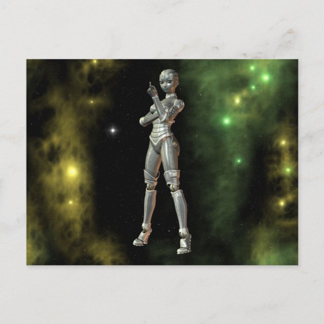 Cartão Postal aikobot e estrelas (Frente)