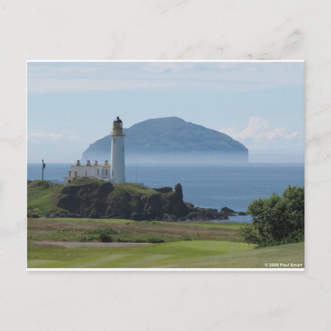 Cartão Postal Ailsa Craig, Farol de Turnberry (Frente)